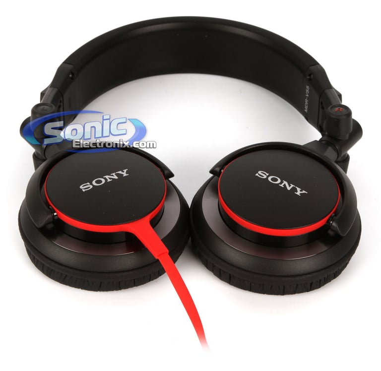 Sony MDR-V55/BR (MDRV55-BR) DJ Style Headphones - Black/Red Image 4