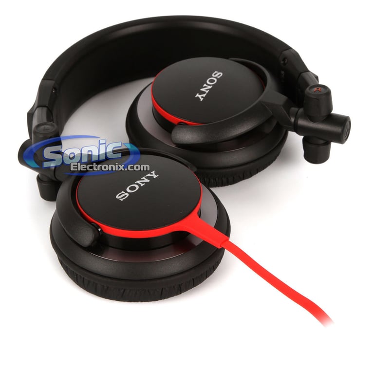 Sony MDR-V55/BR (MDRV55-BR) DJ Style Headphones - Black/Red Image 5