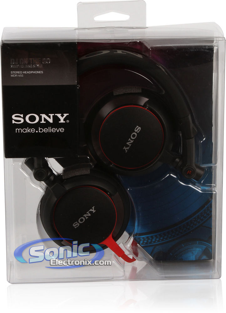 Sony MDR-V55/BR (MDRV55-BR) DJ Style Headphones - Black/Red Image 7