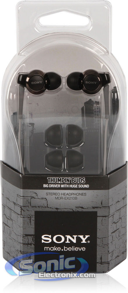 Sony MDR-EX210B/BLK (MDREX210/BLK) Stereo In-Ear Monitors - Black Image 8