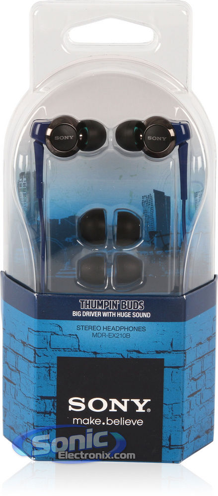 Sony MDR-EX210B/BLU (MDREX210-BLUE) Stereo In-Ear Monitors - Blue Image 7