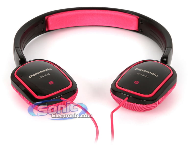 Panasonic RP-HX40-PK (RPHX40PK) On-Ear Headphones - Pink/Black Image 4