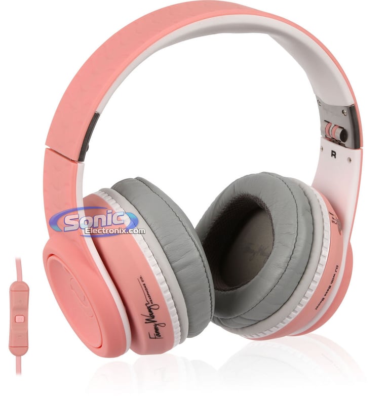 Fanny Wang FW-2003-PNK-WHI Bass Boost Headphones Image 1