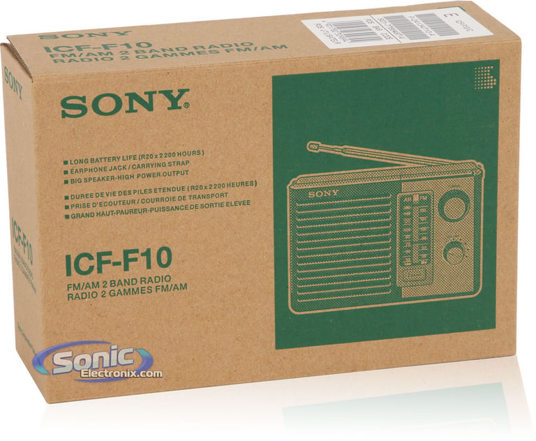 Sony ICF-F10 Portable AM/FM Transistor Radio Speaker System (ICFF10) Open Box Image 9