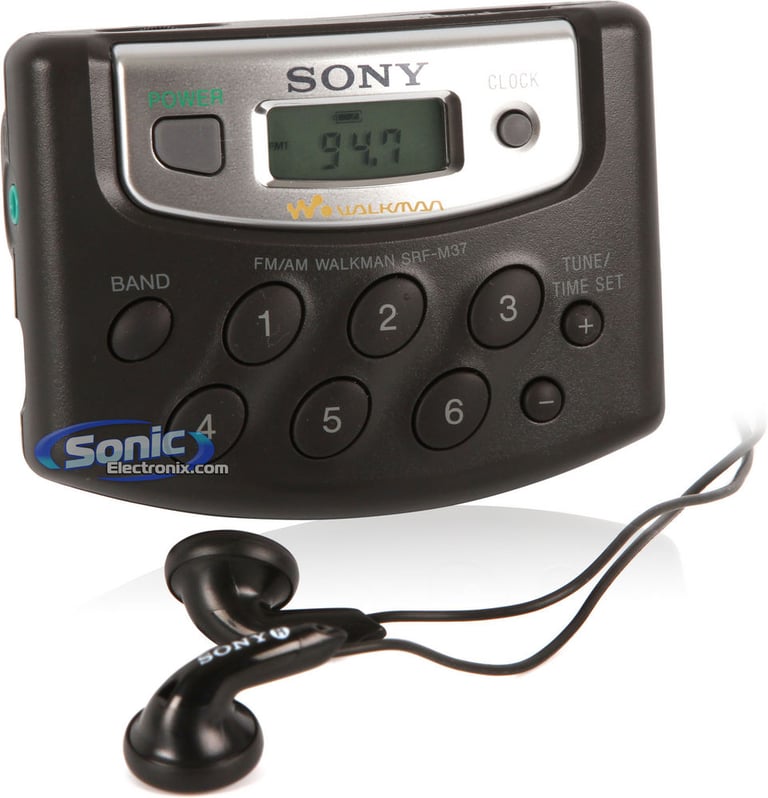 Sony SRF-M37/B (SRFM37/B) Portable Walkman AM/FM Radio - Black Image 1