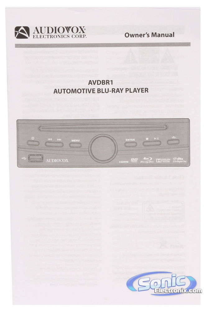 Audiovox AVDBR1 Image 9