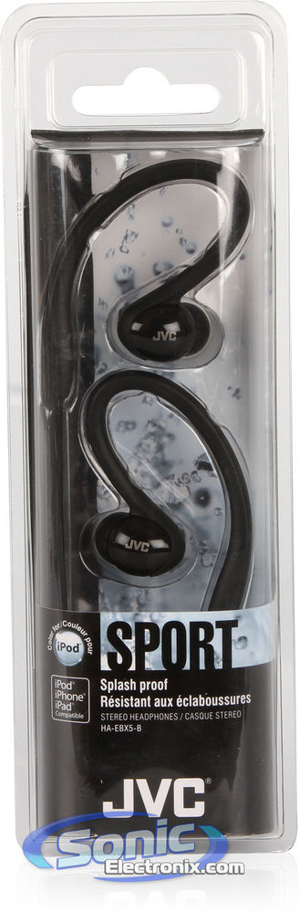 JVC HAEBX5B (HA-EBX5-B) Black Sports-Clip In-Ear Headphones Image 6