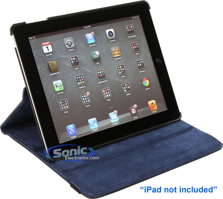 Limitless Creations D3BL Black w/Blue Accents PivoTablet Padded PU Leather 360&deg; Swivel Case for new iPad and iPad 2 Image 5