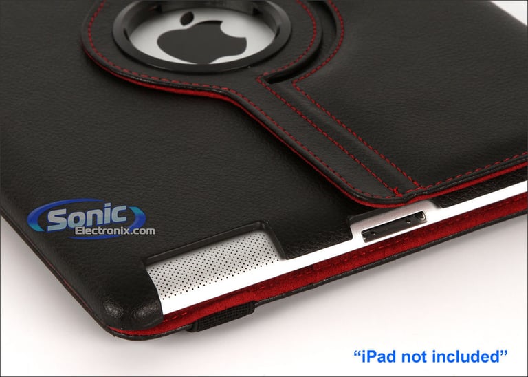 Limitless Creations D3RD Black w/Red Accents PivoTablet Padded PU Leather 360&deg; Swivel Case for new iPad and iPad 2 Image 12