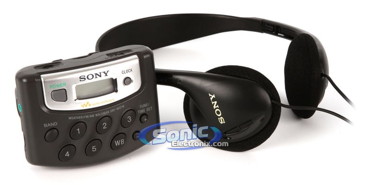 Sony SRF-M37W (SRFM37W) Portable Walkman AM/FM Weather Band Radio - Black Image 1