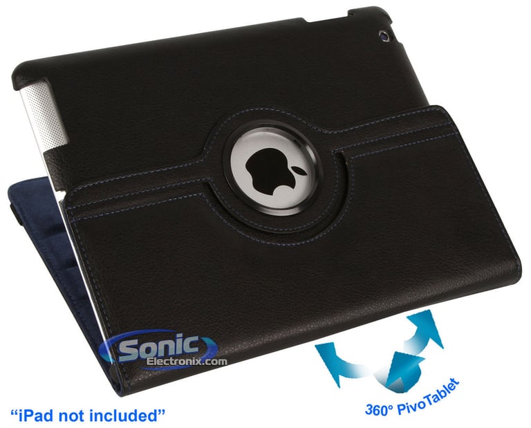 Limitless Creations D3BL Black w/Blue Accents PivoTablet Padded PU Leather 360&deg; Swivel Case for new iPad and iPad 2 Image 4