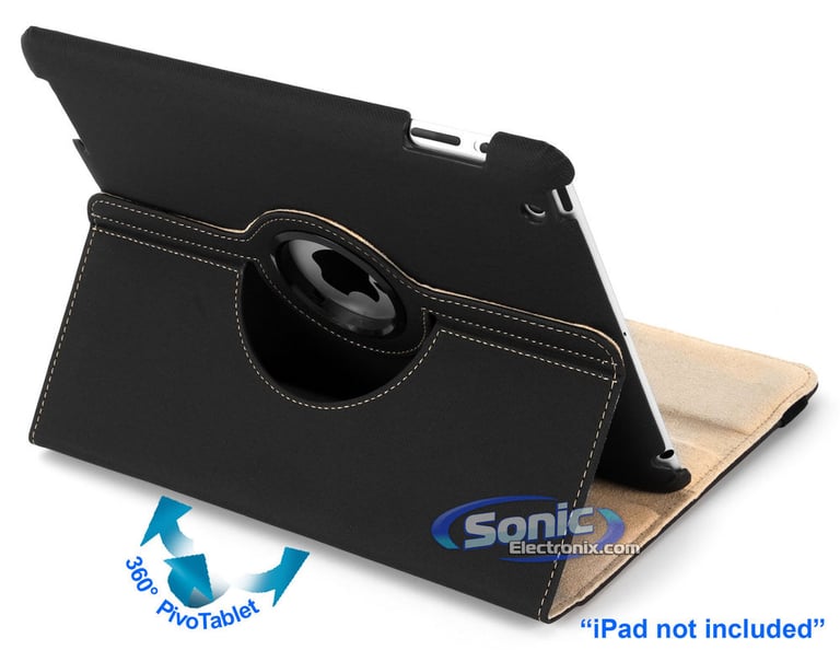 Limitless Creations D5BK Black w/Beige Accents PivoTablet Padded Denim 360&deg; Swivel Case for new iPad and iPad 2 Image 2