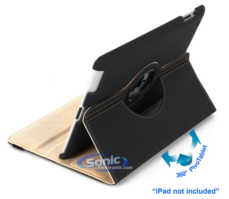 Limitless Creations D5BK Black w/Beige Accents PivoTablet Padded Denim 360&deg; Swivel Case for new iPad and iPad 2 Image 3