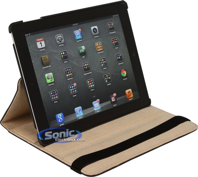 Limitless Creations D5BK Black w/Beige Accents PivoTablet Padded Denim 360&deg; Swivel Case for new iPad and iPad 2 Image 5