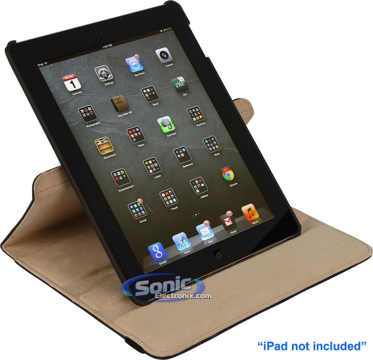 Limitless Creations D5BK Black w/Beige Accents PivoTablet Padded Denim 360&deg; Swivel Case for new iPad and iPad 2 Image 6