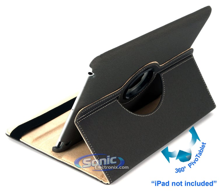 Limitless Creations D5GY Gray w/Beige Accents PivoTablet Padded Denim 360&deg; Swivel Case for new iPad and iPad 2 Image 3