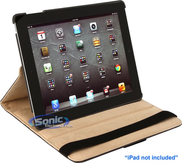 Limitless Creations D5GY Gray w/Beige Accents PivoTablet Padded Denim 360&deg; Swivel Case for new iPad and iPad 2 Image 5