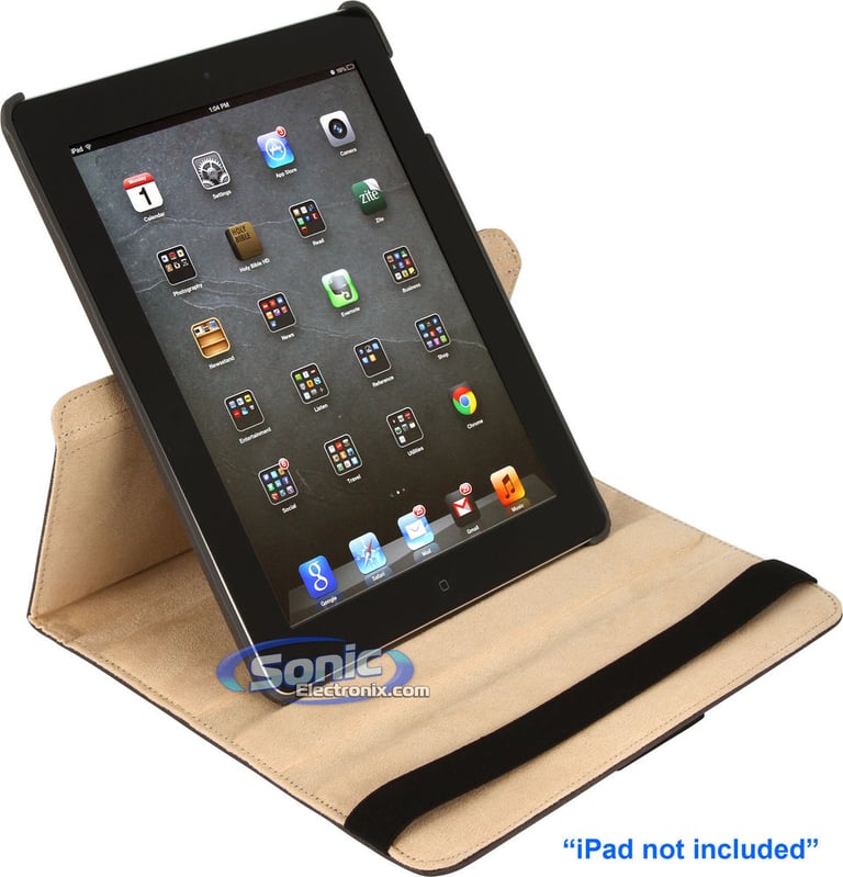 Limitless Creations D5GY Gray w/Beige Accents PivoTablet Padded Denim 360&deg; Swivel Case for new iPad and iPad 2 Image 6