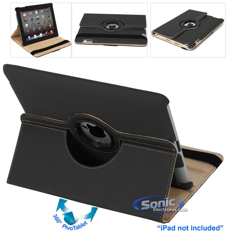 Limitless Creations D5GY Gray w/Beige Accents PivoTablet Padded Denim 360&deg; Swivel Case for new iPad and iPad 2 Image 1