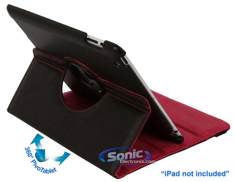 Limitless Creations D3PK Black w/Pink Accents PivoTablet Padded PU Leather 360&deg; Swivel Case for new iPad and iPad 2 Image 2