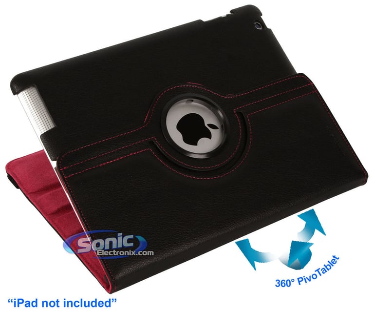 Limitless Creations D3PK Black w/Pink Accents PivoTablet Padded PU Leather 360&deg; Swivel Case for new iPad and iPad 2 Image 4