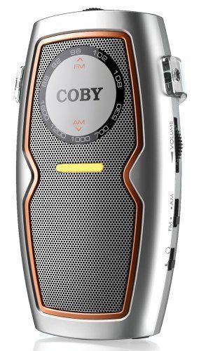Coby CX83SVR (CX-83SVR) Pocket AM/FM Radio Speaker System - Silver Image 1