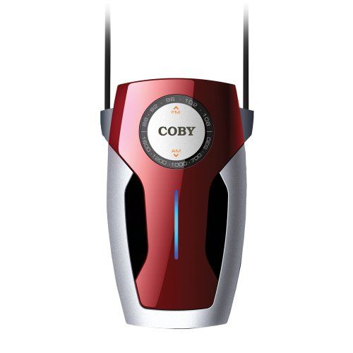 Coby CX73RED (CX-73RED) Red Portable Pocket AM/FM Radio Image 1