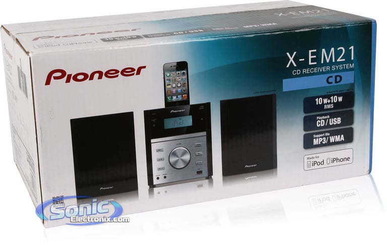 Pioneer X-EM21 (XEM21) Micro CD/iPod/iPhone Dock Shelf System FM Tuner and USB Image 11