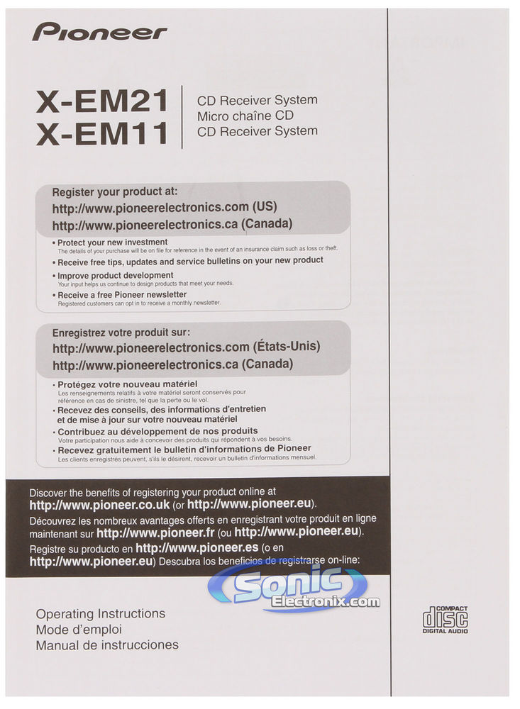 Pioneer X-EM21 (XEM21) Micro CD/iPod/iPhone Dock Shelf System FM Tuner and USB Image 10
