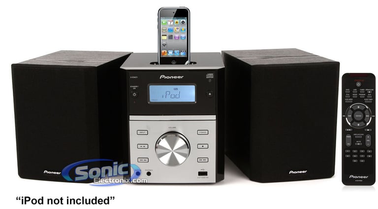 Pioneer X-EM21 (XEM21) Micro CD/iPod/iPhone Dock Shelf System FM Tuner and USB Image 1