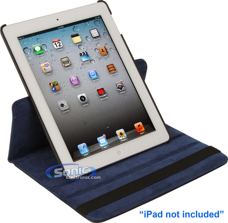 Limitless Creations D3BL Black w/Blue Accents PivoTablet Padded PU Leather 360&deg; Swivel Case for new iPad and iPad 2 Image 6