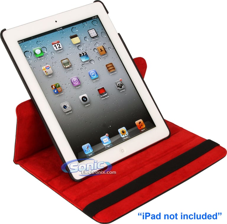 Limitless Creations D3RD Black w/Red Accents PivoTablet Padded PU Leather 360&deg; Swivel Case for new iPad and iPad 2 Image 6