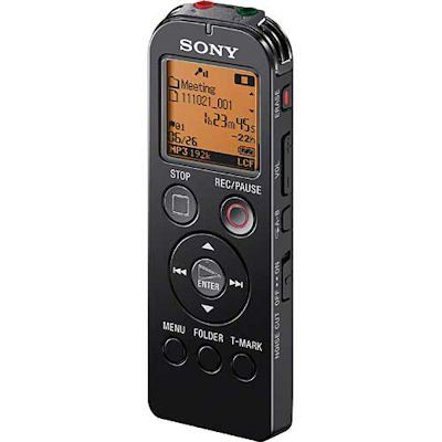 Sony ICD-UX523/BLK (ICDUX523BLK) Digital Voice Recorder - Black Image 1