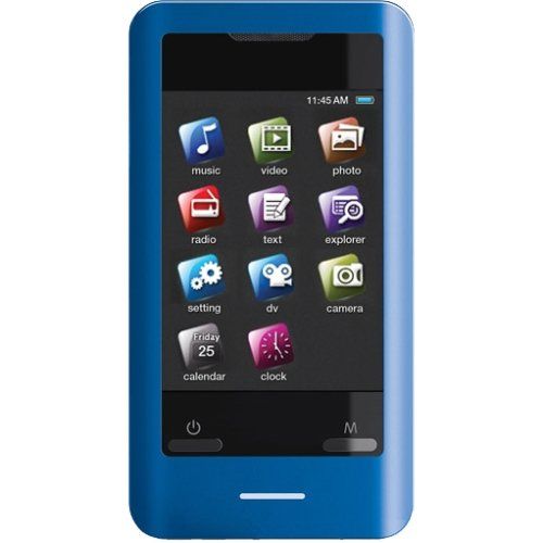 Coby MP828-8GBLU 2.8" Touchscreen MP3/MP4 Player with Built in Camera - Blue Image 1