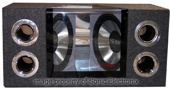 2 12" Subwoofers loaded in Bandpass Enclosure Image 2