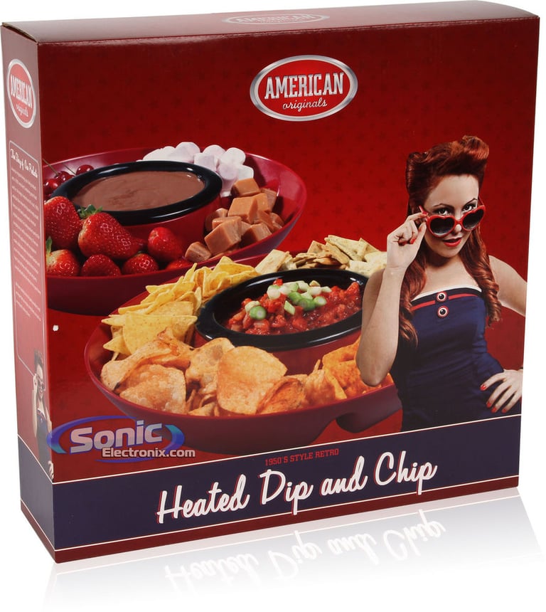 American Originals Electric Retro Heated Dip and Chip Tray (AHCT-1/4819) Image 3