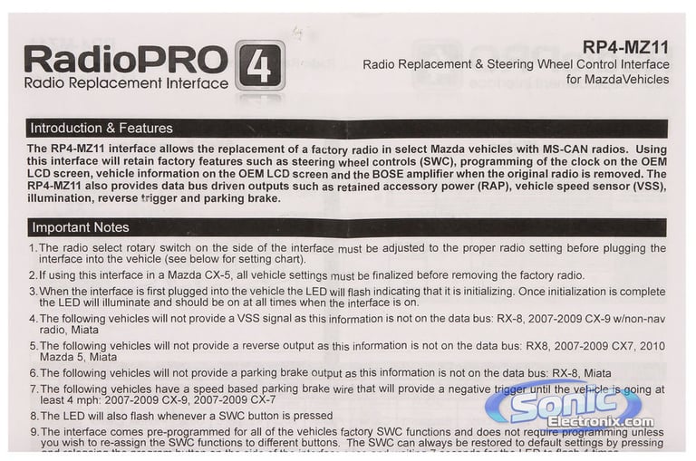 PAC RadioPro RP4-MZ11 Image 6