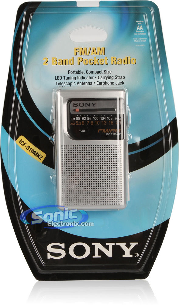 Sony ICF-S10MK2 (ICFS10MK2) Portable Pocket AM/FM Radio Speaker - Silver Image 5