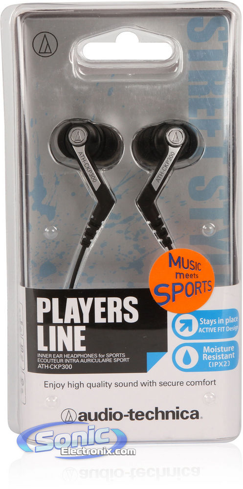Audio Technica ATH-CKP300BK Sport Fit Earbuds In-Ear Headphones (Black) Image 6