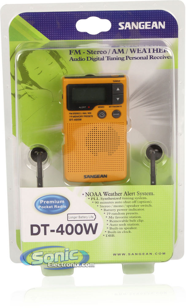 Sangean DT-400W (DT400W) Digital AM/FM/Weeather Alert Pocket Radio Image 11