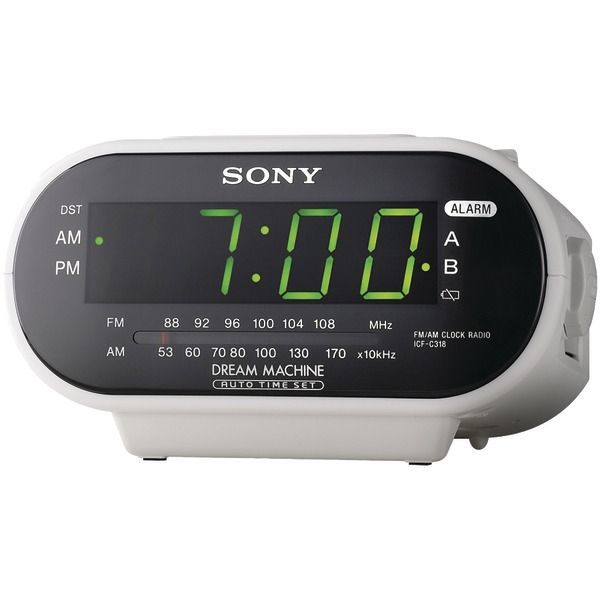 Sony ICF-C318WHI (ICFC318WHI) AM/FM Alarm Clock Radio - White Image 1