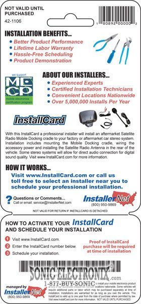 InstallCard 42-1106 (Satellite Radio) Image 2