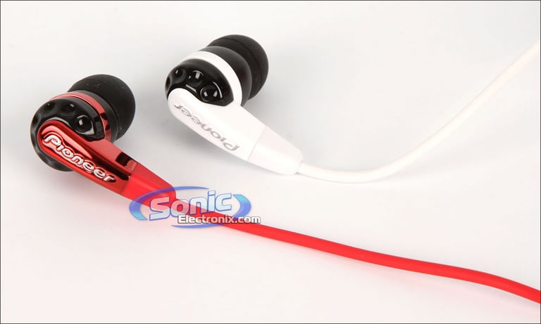 Pioneer SE-CL721-H (SECL721H) Red/White In-Ear Headphones Image 2
