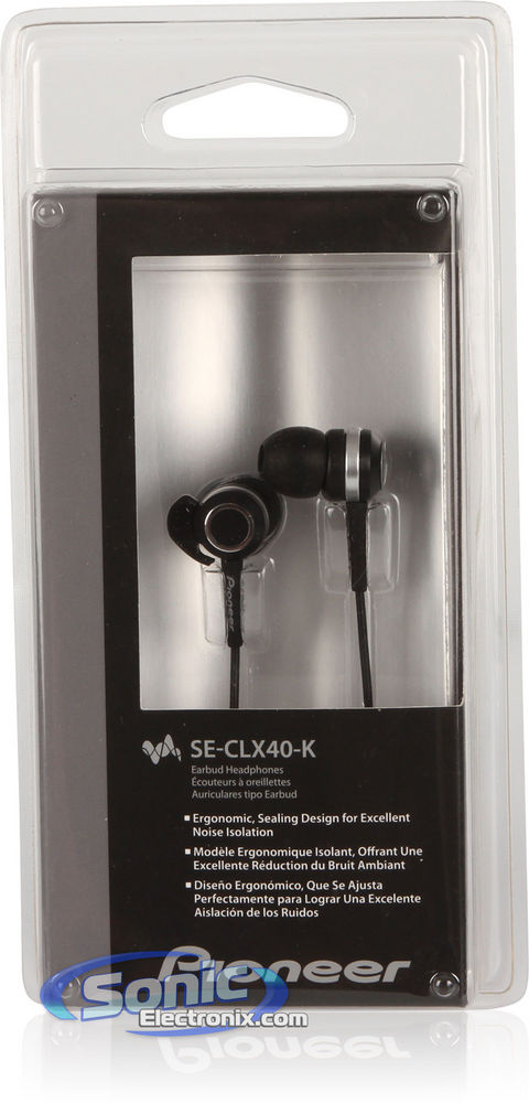 Pioneer SE-CLX40-K (SECLX40) Black Extra-Bass In-Ear Headphones Image 6