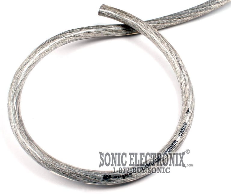 1/0 Gauge CLEAR Power / Ground Cable PRICED PER FOOT Image 1