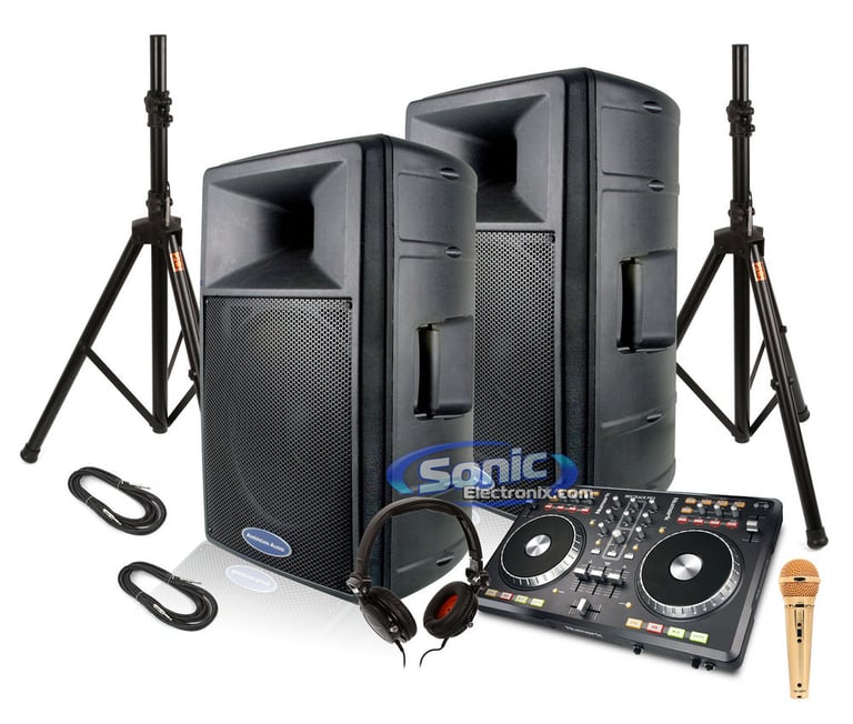 Numark MixTrack Pro w/ Panasonic Headphones Party DJ Package with FREE Cables and Stands Image 1