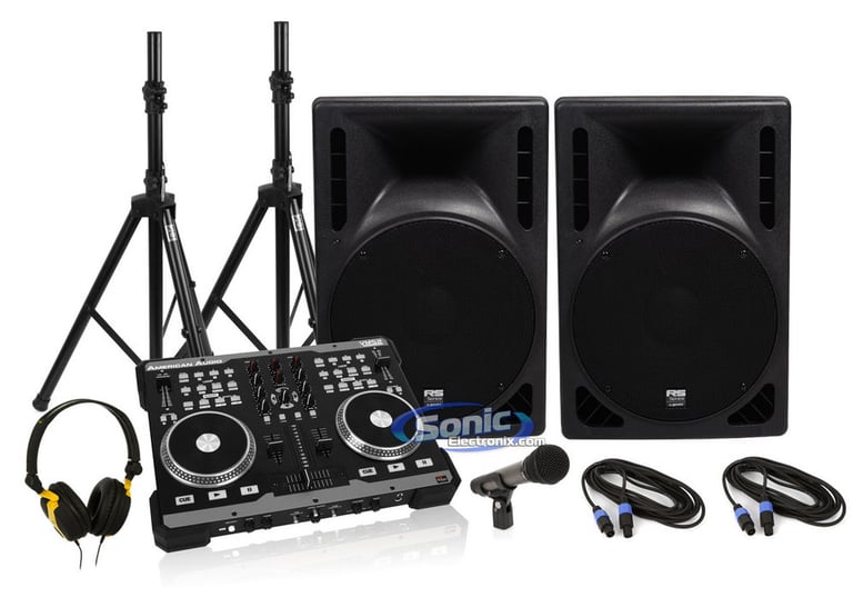 American Audio VMS2 w/ Yellow Headphones Player DJ Package with FREE Cables Image 1