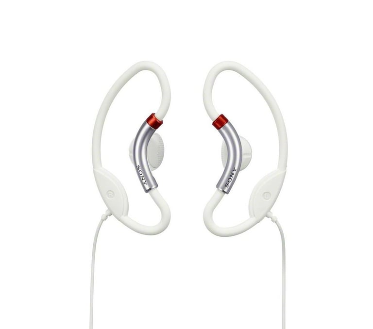 Sony MDR-AS20J/WHI (MDRAS20J/WHI) Active-Style Ear-Clip In-Ear Headphones - White Image 1