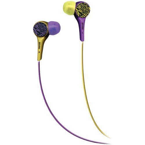 Maxell (190342) WTPUR/YEL Wild Things Flip Headphones - Purple & Yellow Zebra Image 1