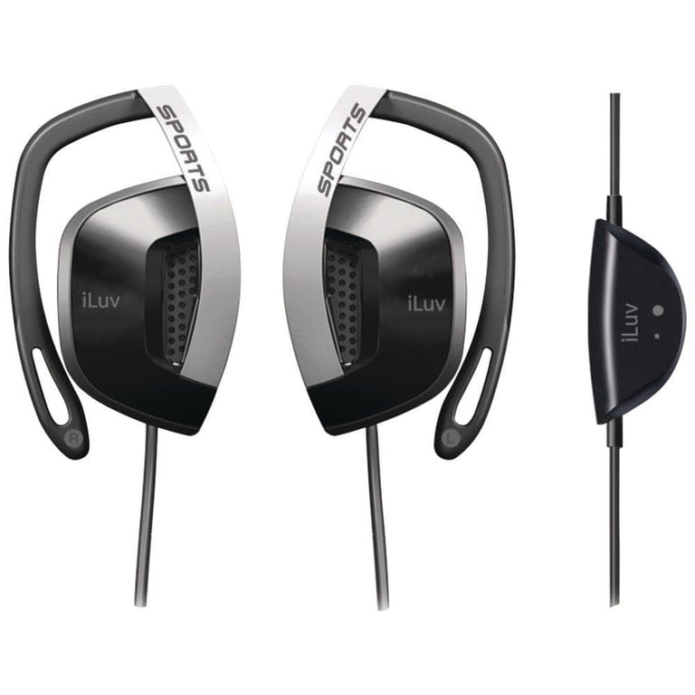 iLuv i303BLK In-Ear Sports Ear-Clips Headphone (Black) Image 1